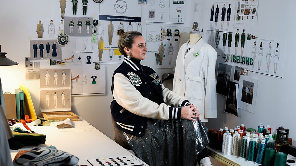 Fashion designer Laura Weber in her studio