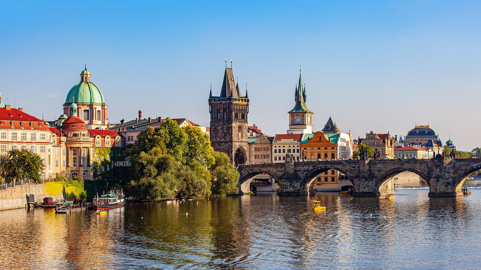 View of Prague from the river.