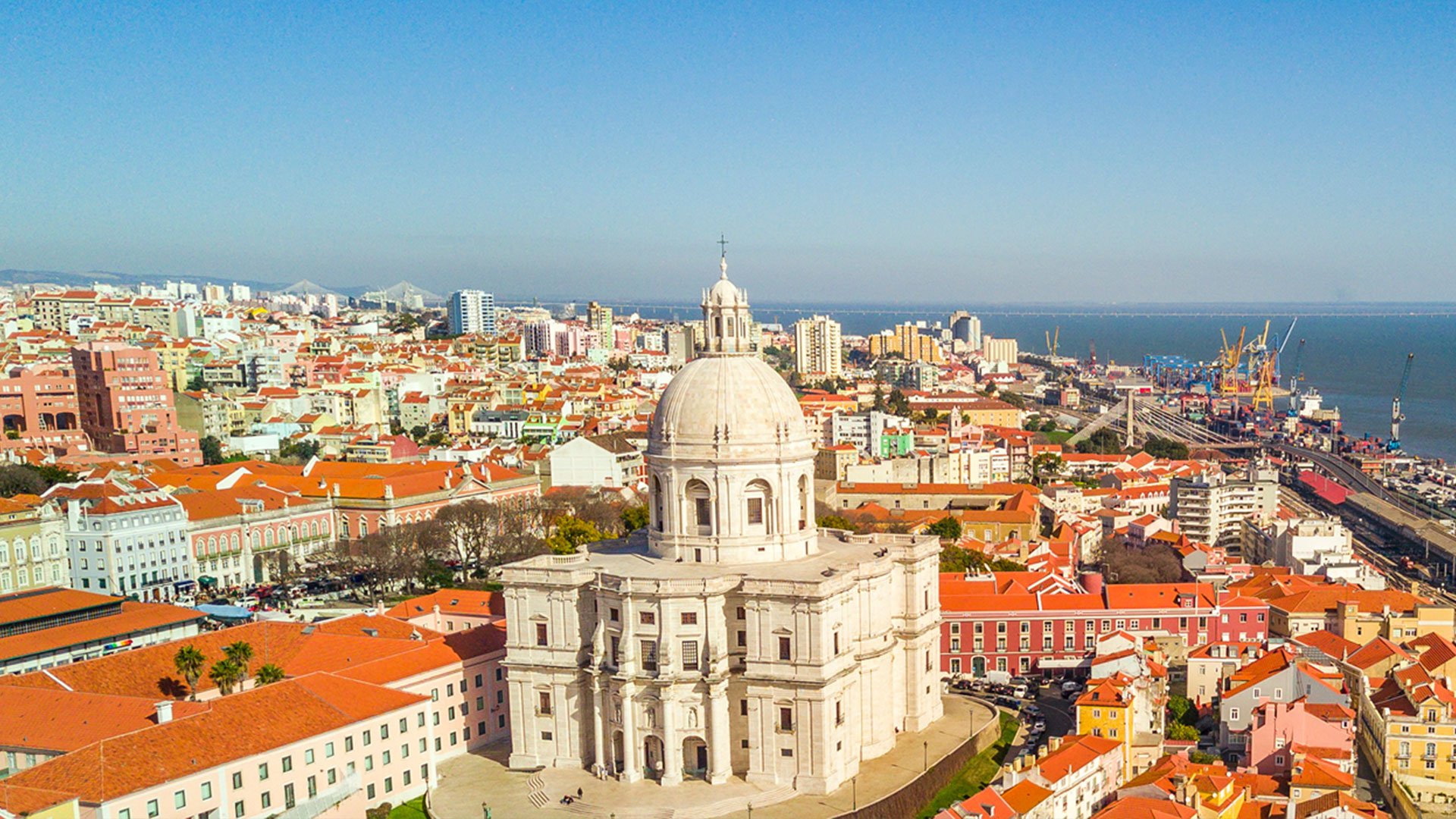 View of Lisbon's skyline on a sunny day.