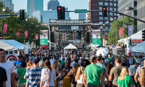 street scene of Irish festival
