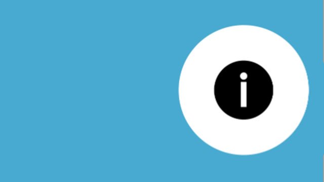 Blue background with information symbol overlaid.