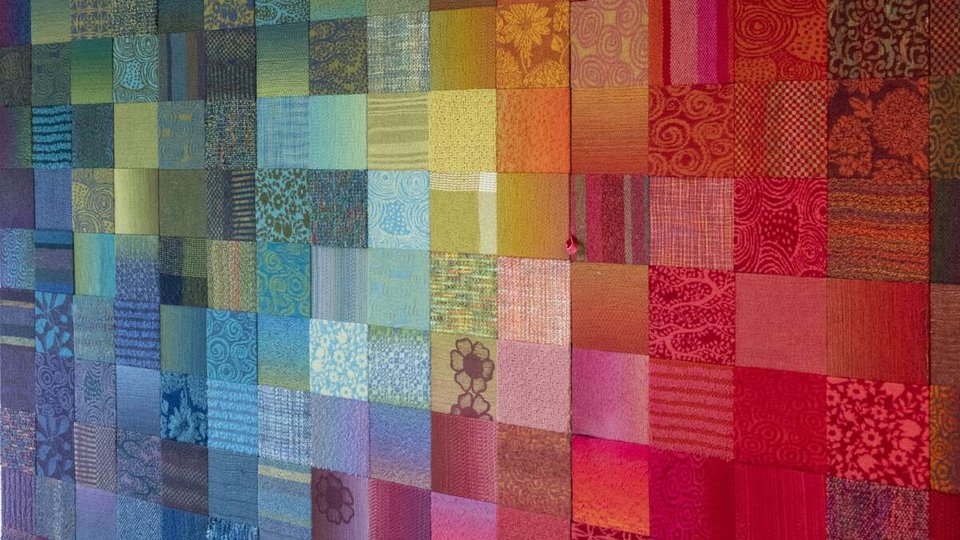 patchwork wool wall hanging